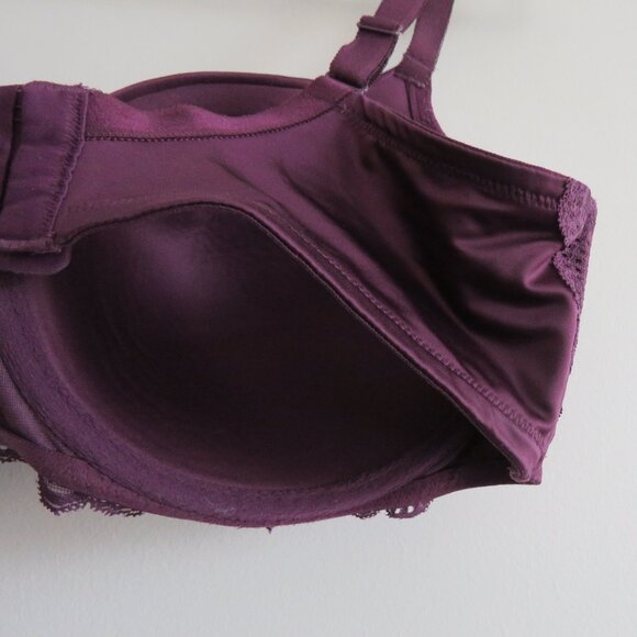 TORRID CURVE Perfect T-Shirt Bra in Microfiber Purple Shine Satin - Size 38DDD - Picture 11 of 13